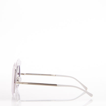 Chanel Round Camellia Sunglasses 71198 White 3 of 7