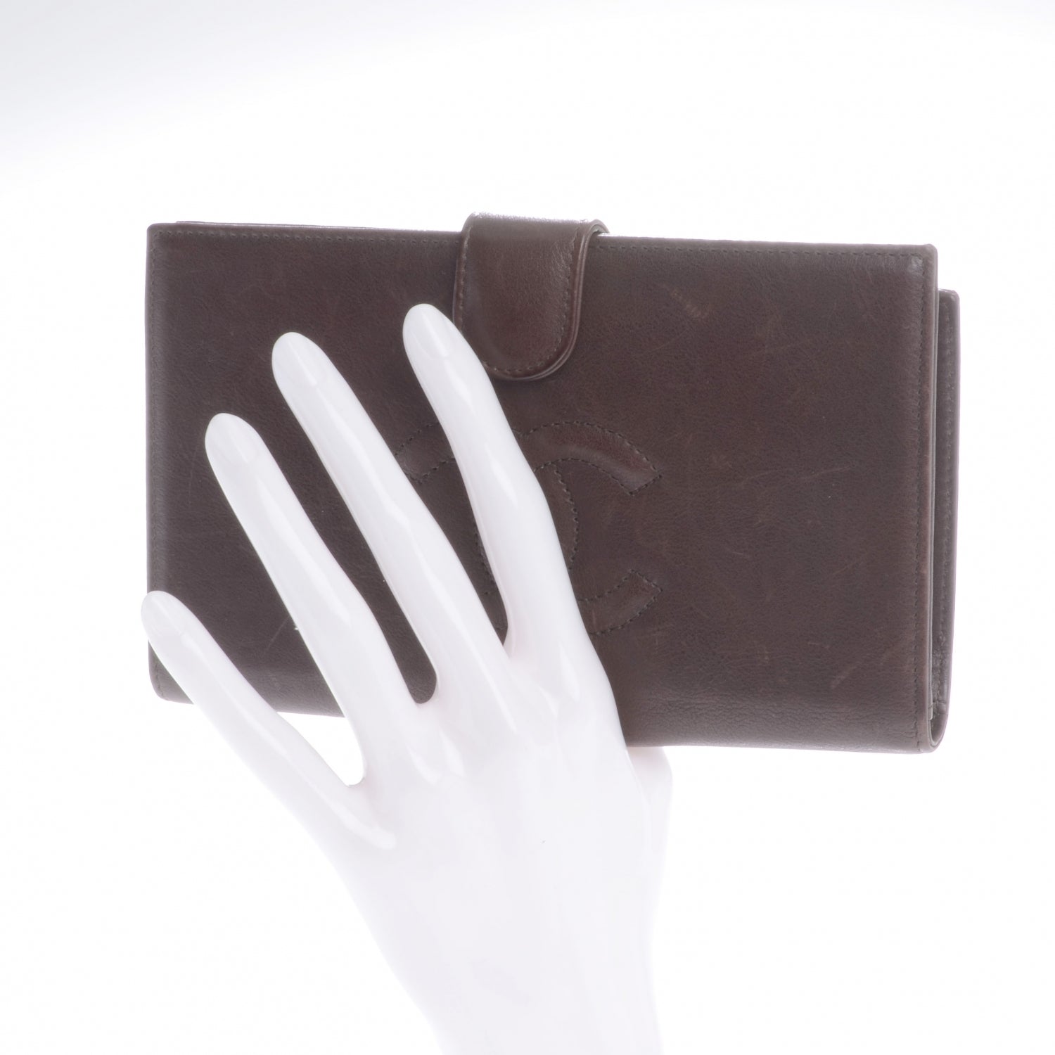 Chanel Calfskin Leather CC Wallet Brown 2 of 8