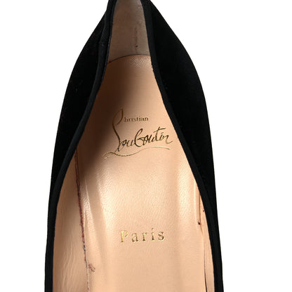 Christian Louboutin Velvet Madame Menule Bow 100 Pumps 41.5 Black 7 of 9