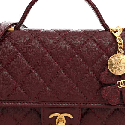Chanel Caviar Quilted School Memory Top Handle Flap Burgundy 8 of 10
