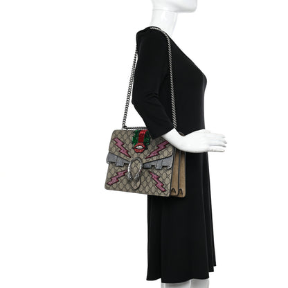 Gucci GG Supreme Monogram Lightning Embroidered Medium Dionysus Shoulder Bag Beige 2 of 12