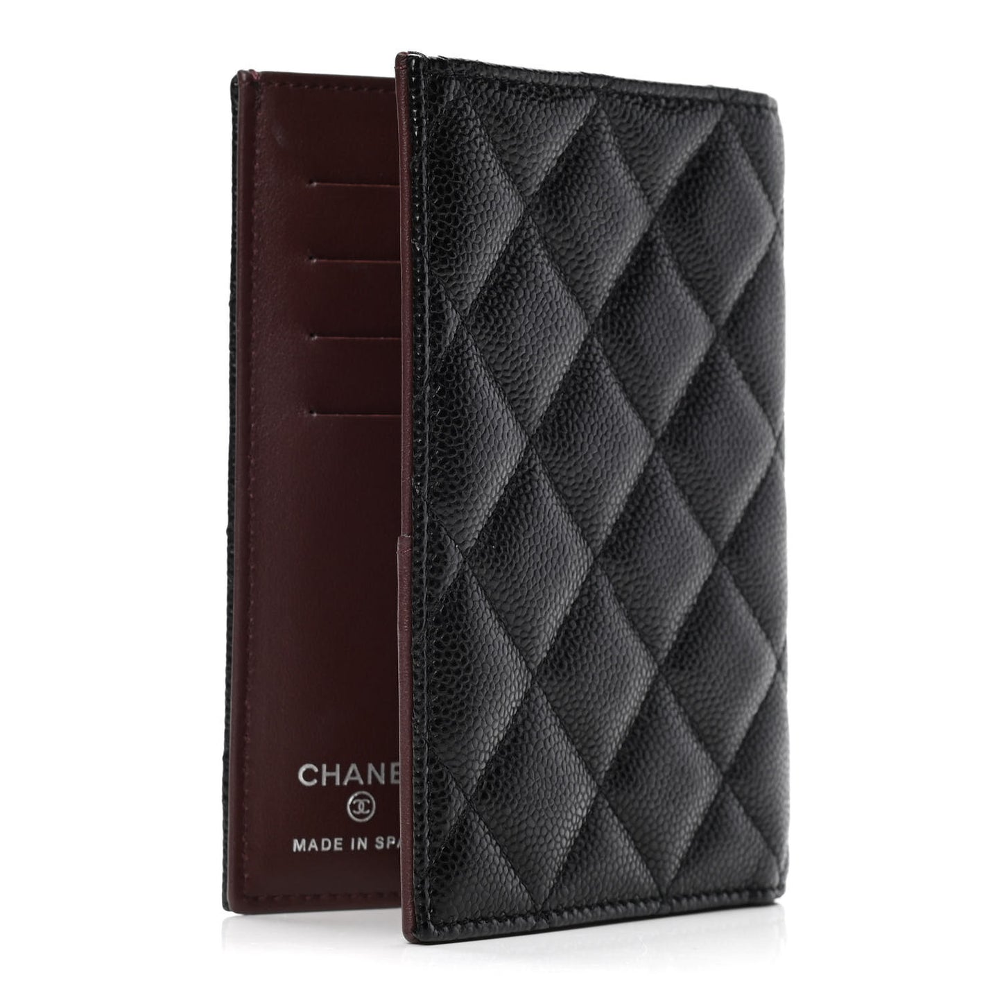 Caviar Quilted Passport Holder Black