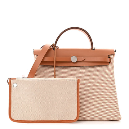 Hermes Vache Hunter Criss Viking Herbag Zip Retourne 31 PM Ecru Beige Naturel 3 of 13