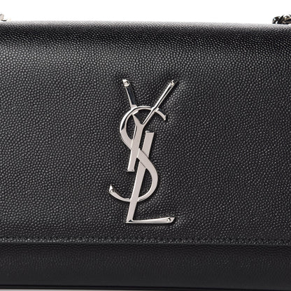 Saint Laurent Grain De Poudre Small Monogram Kate Satchel Black 10 of 10