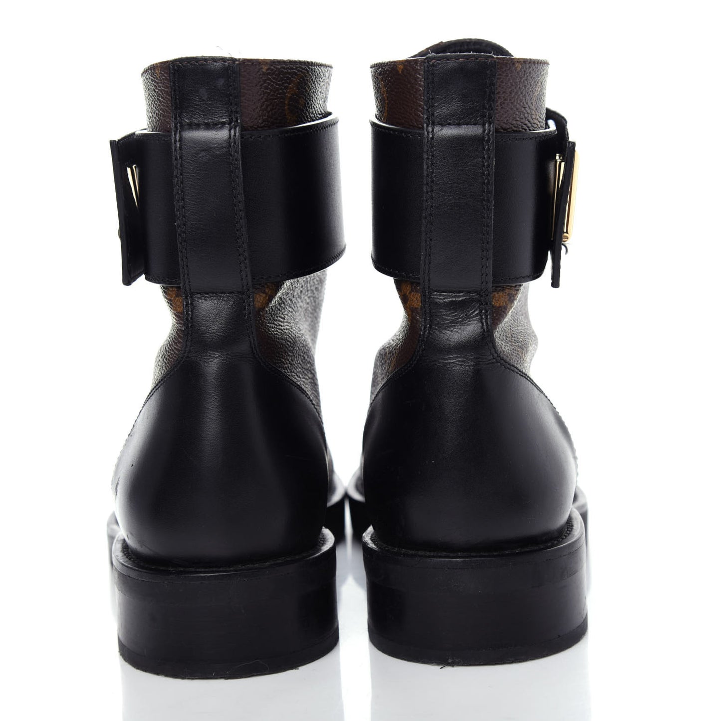 Calfskin Monogram Wonderland Flat Ranger Boots 38 Black