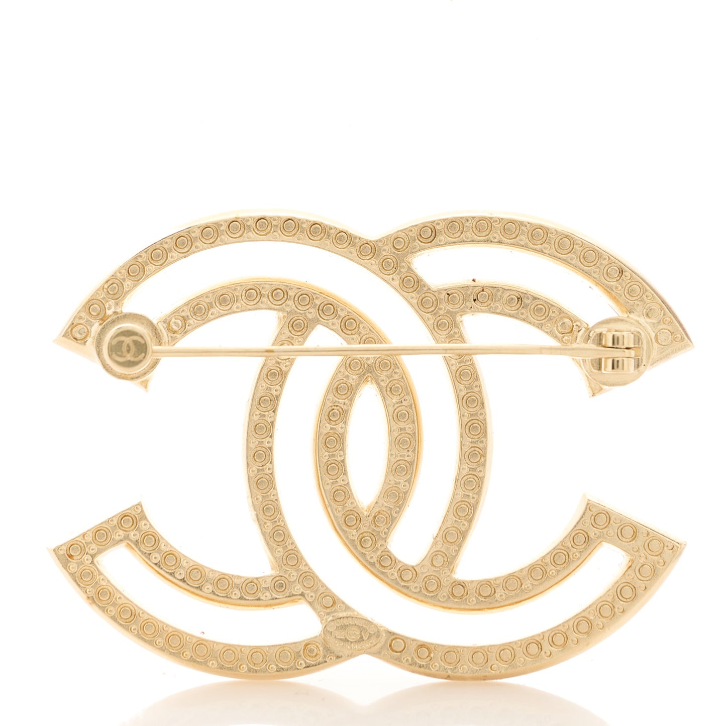 Crystal CC Brooch Light Gold