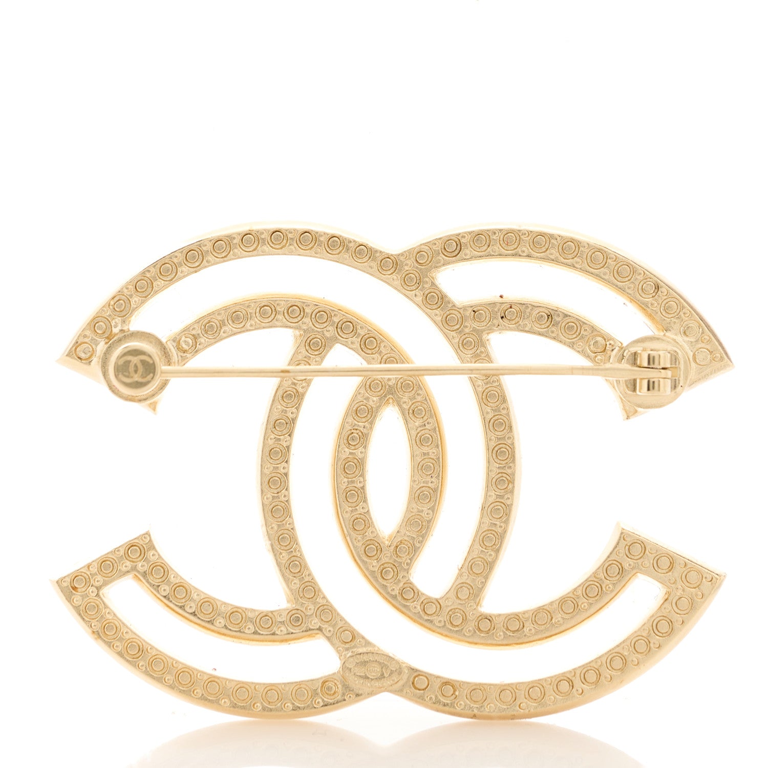 Chanel Crystal CC Brooch Light Gold 3 of 5
