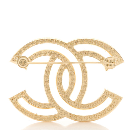 Chanel Crystal CC Brooch Light Gold 3 of 5