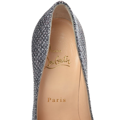 Christian Louboutin Glitter Diams Decollete 554 85 Pumps 34 Silver Antic 5 of 8