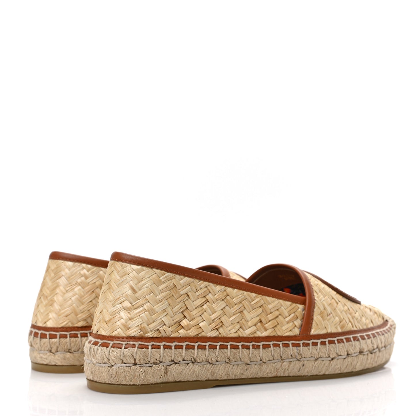 Raffia Harness Calfskin Interlocking G Adela Espadrilles 37 Palmi Naturale Harness Brown