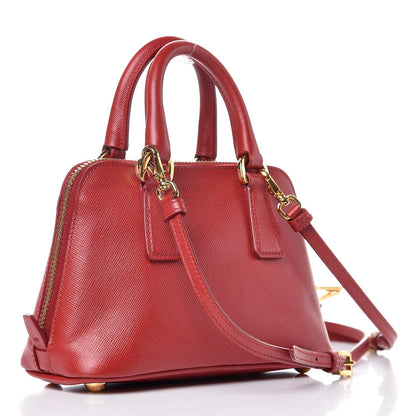 Prada Saffiano Lux Mini Promenade Tote Fuoco 22 of 26