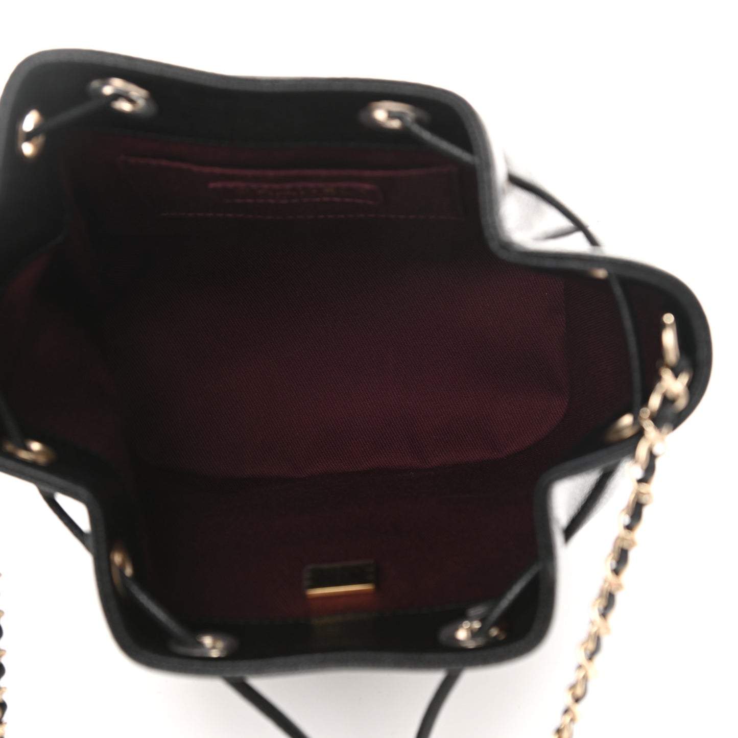 Caviar Quilted CC Pocket Bucket Bag Black