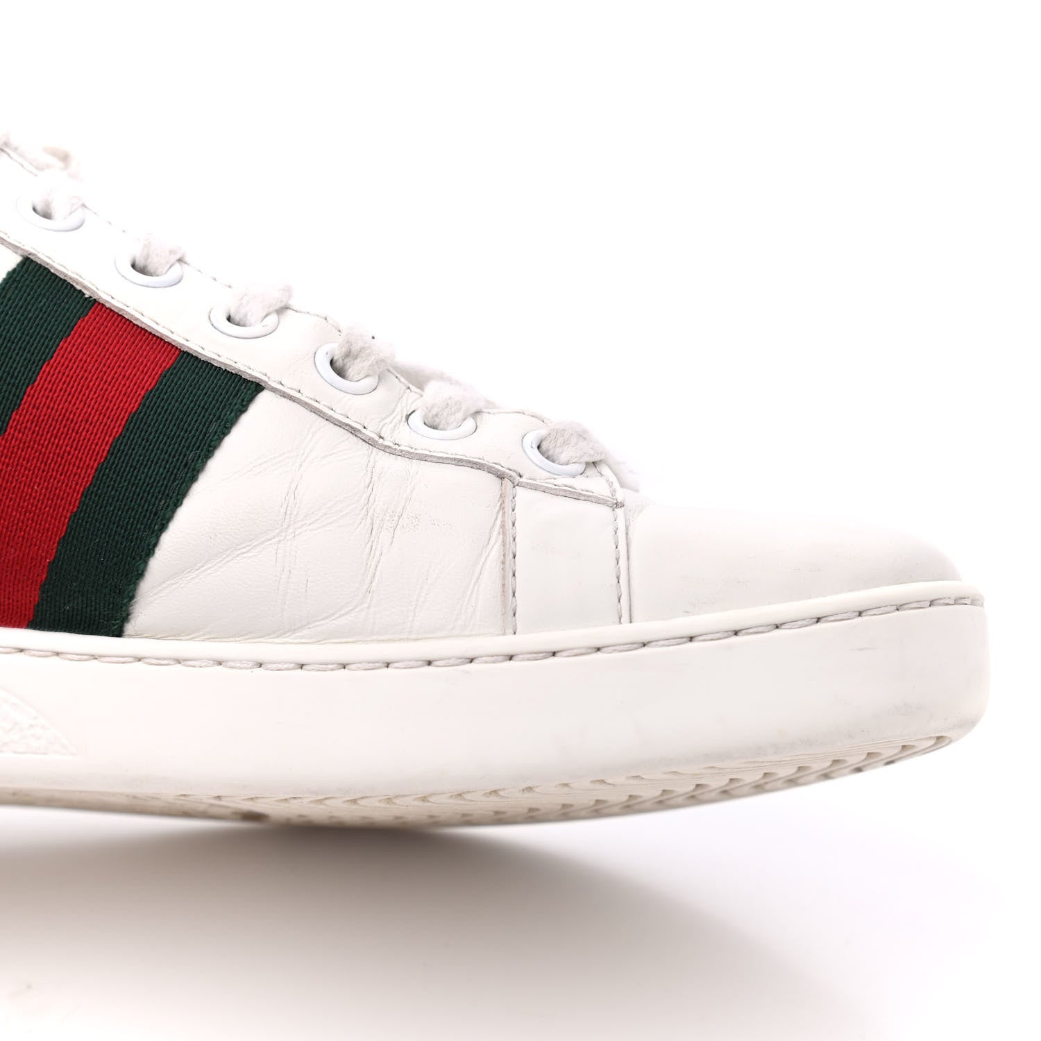 Gucci Calfskin Web Pearl Studded Womens Ace Sneakers 36.5 White 10 of 24