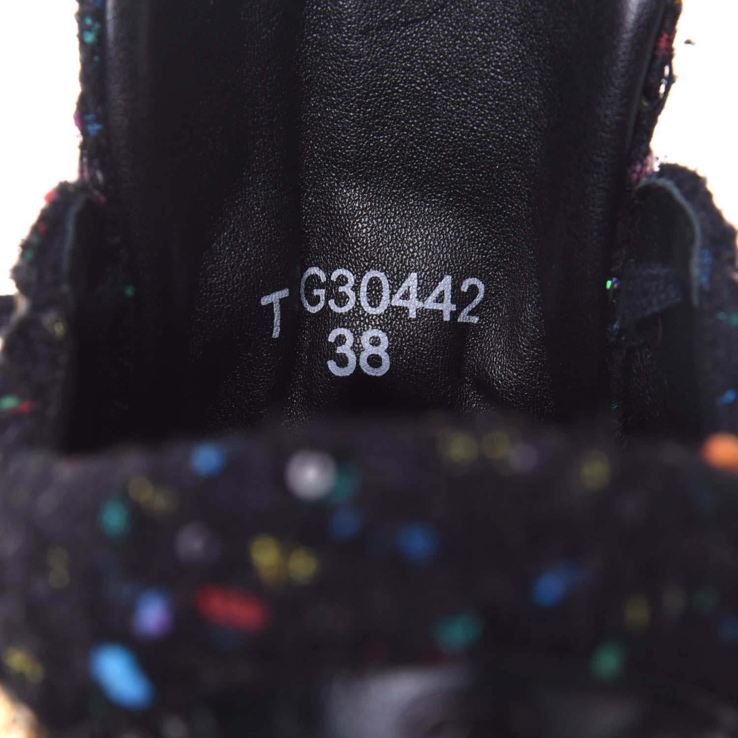 Chanel Tweed Lambskin Runway Sneakers 38 Black Multicolor 10 of 10