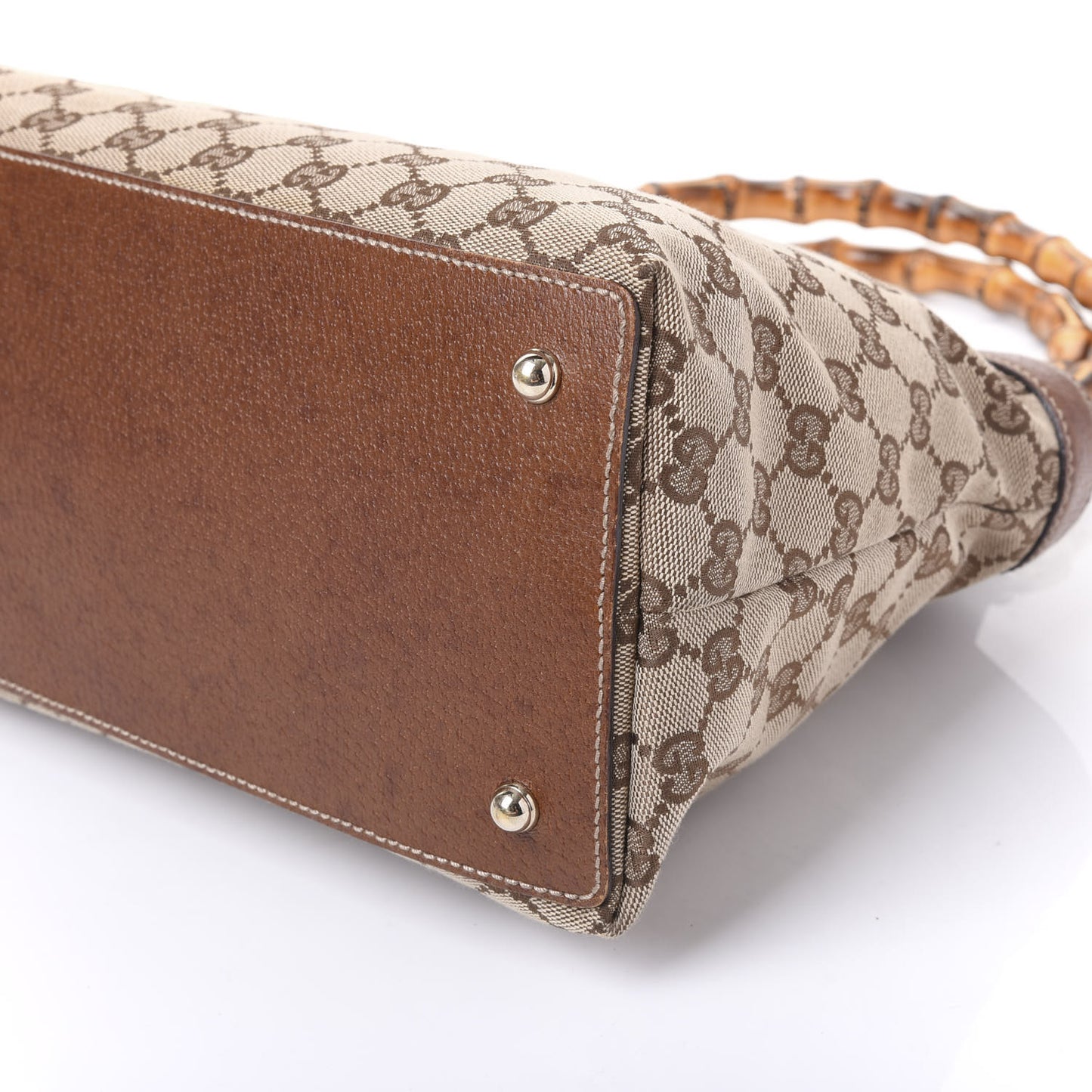 Monogram Bamboo Handle Bag Brown