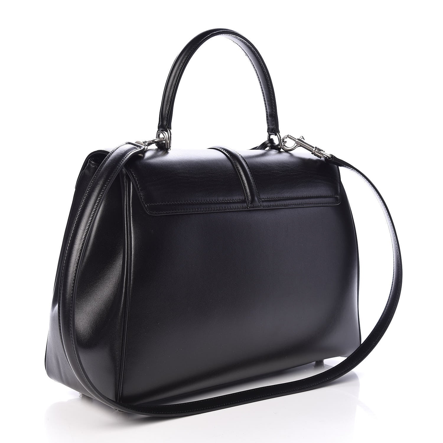 Celine Satinated Calfskin Medium 16 Top Handle Bag Black 3 of 10