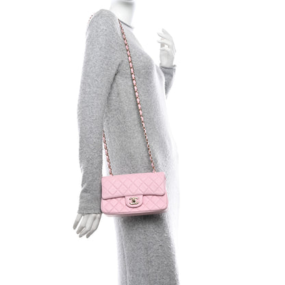 Chanel Lambskin Quilted Mini Rectangular Flap Light Pink 2 of 11