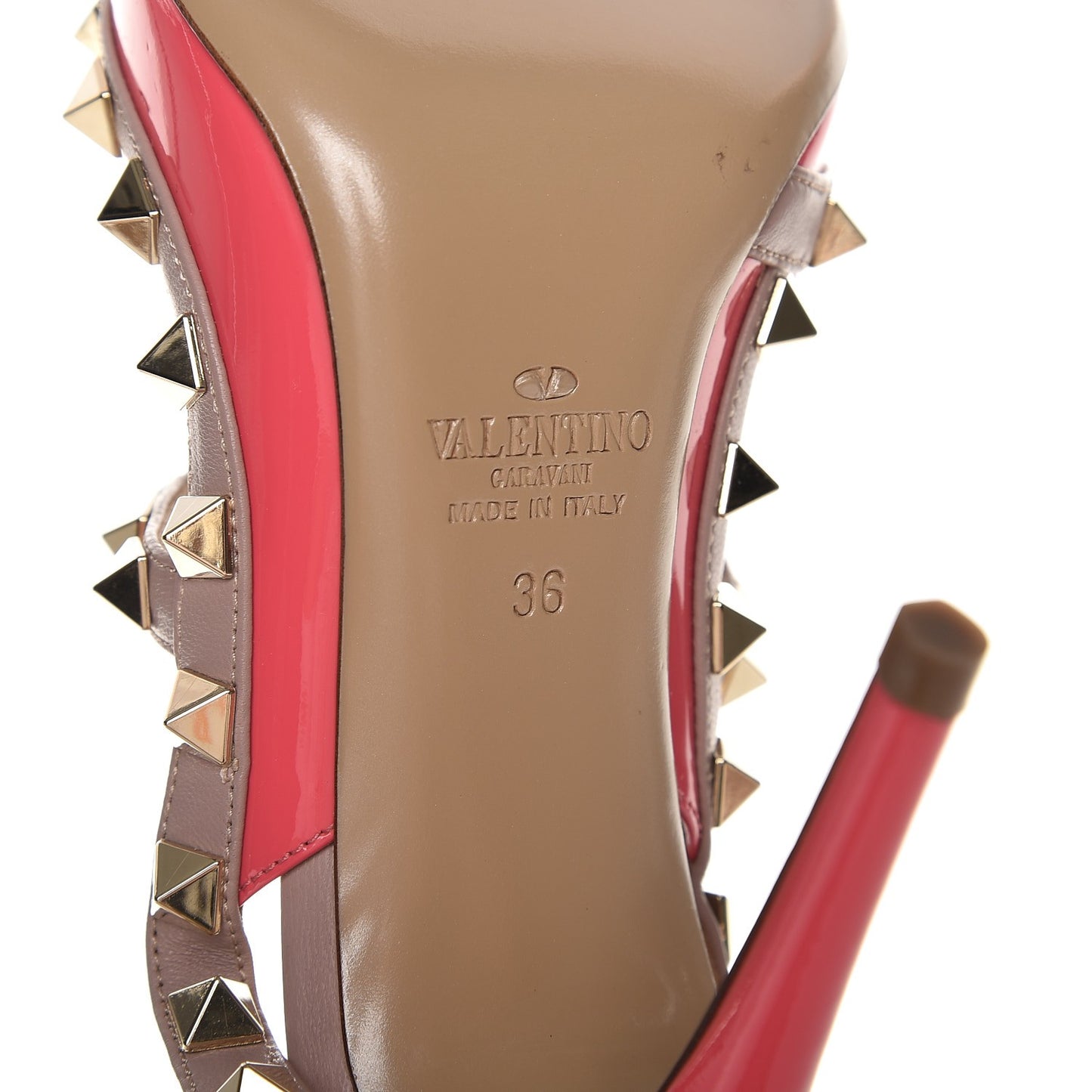 Patent Rockstud Ankle Strap 100mm Pumps 36 Raspberry Poudre