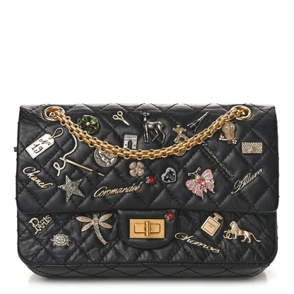 Chanel Aged Calfskin Lucky Charms 2.55 Reissue 225 Flap Black 1 of 10