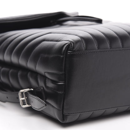 Saint Laurent Calfskin Y Quilted Monogram Medium Loulou Backpack Black 8 of 10