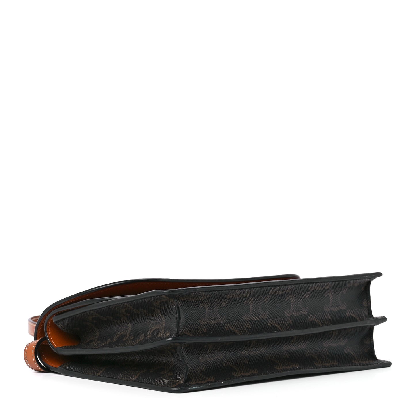 Triomphe Canvas Lambskin Wallet On Strap Tan
