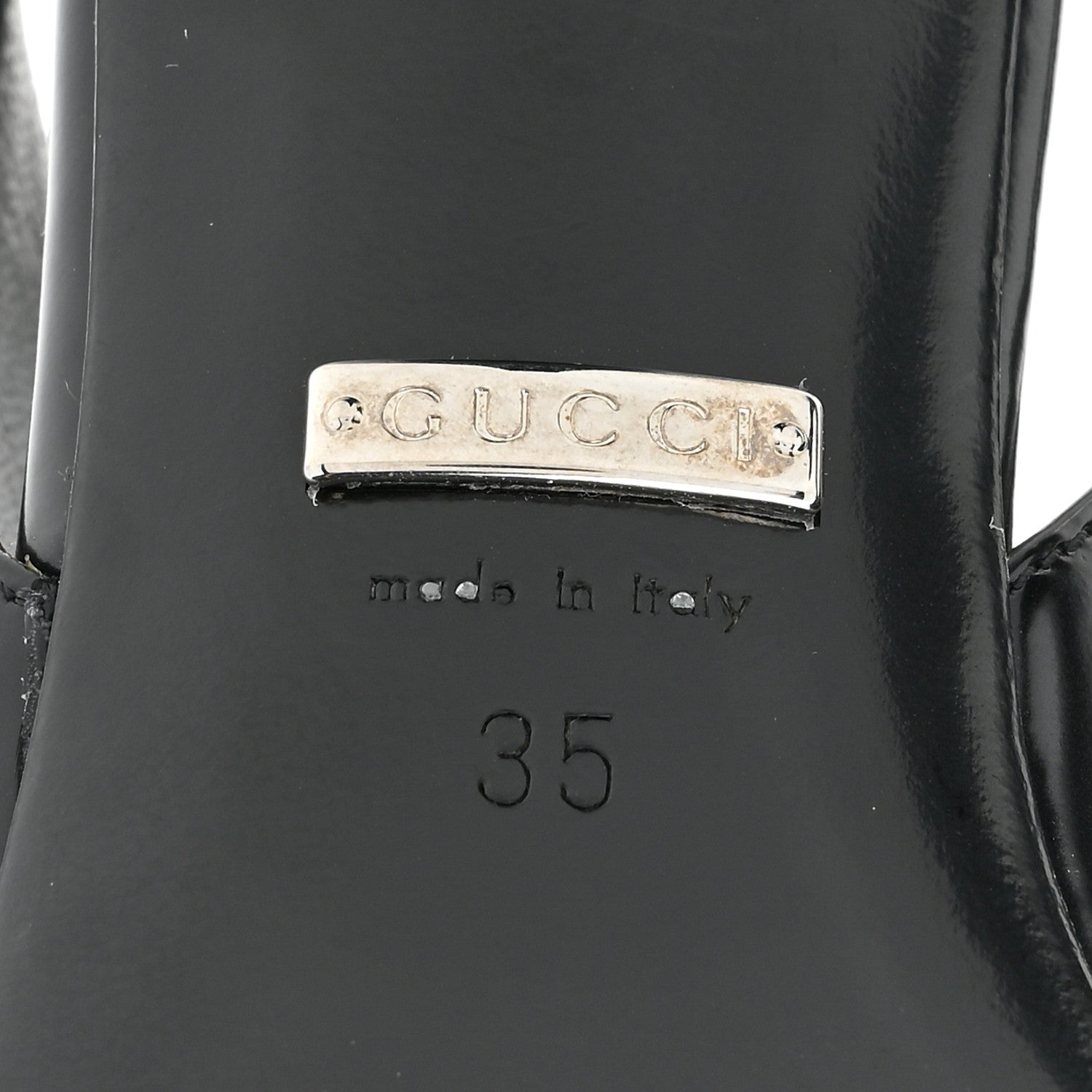 Gucci Nappa Mallory Pointed Toe Slingback Sandal 35 Black 7 of 10