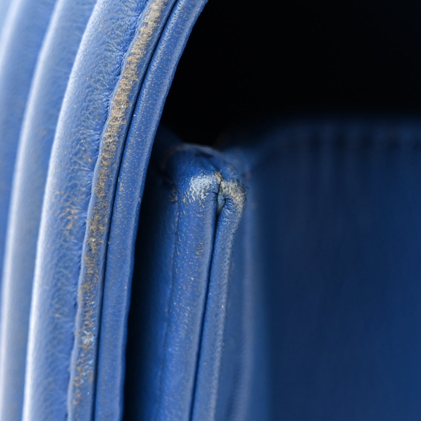 Lambskin Quilted Medium Boy Flap Blue