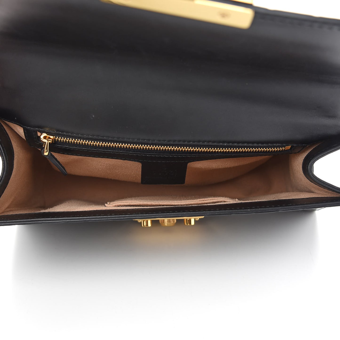 Guccissima Medium Padlock Shoulder Bag Black