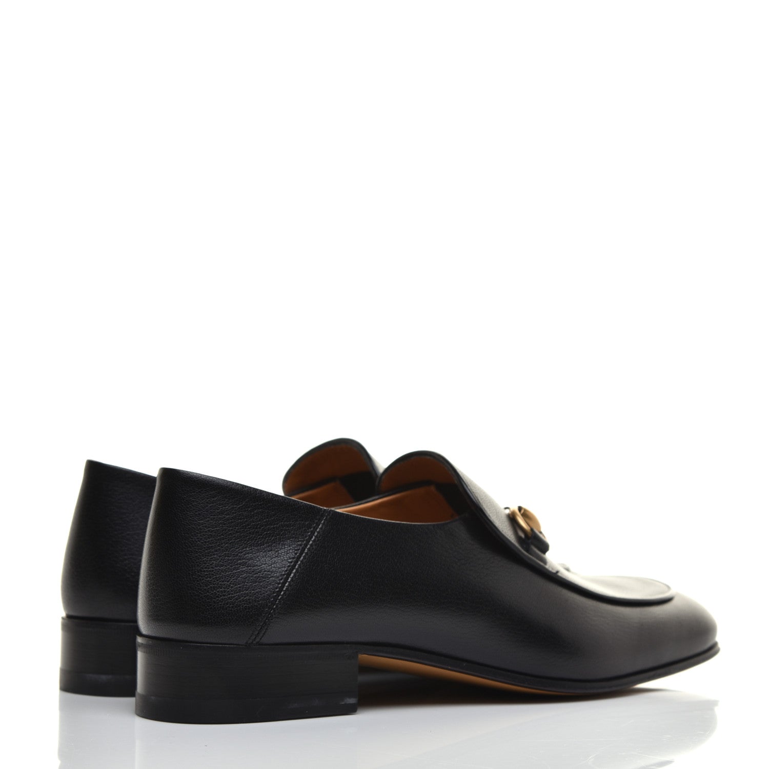 Gucci Goatskin Womens Horsebit Mid-Heel Loafers 38.5 Black 4 of 8