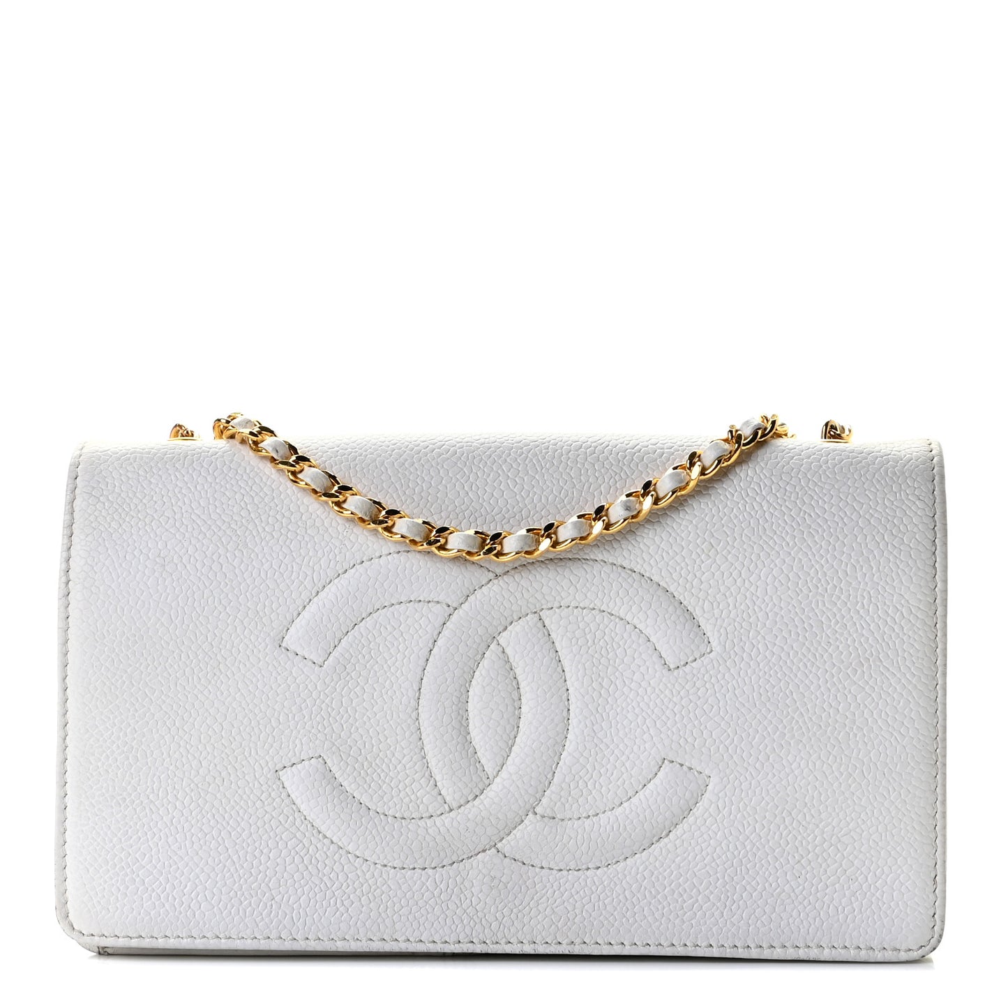 Caviar Timeless CC Wallet on Chain WOC White