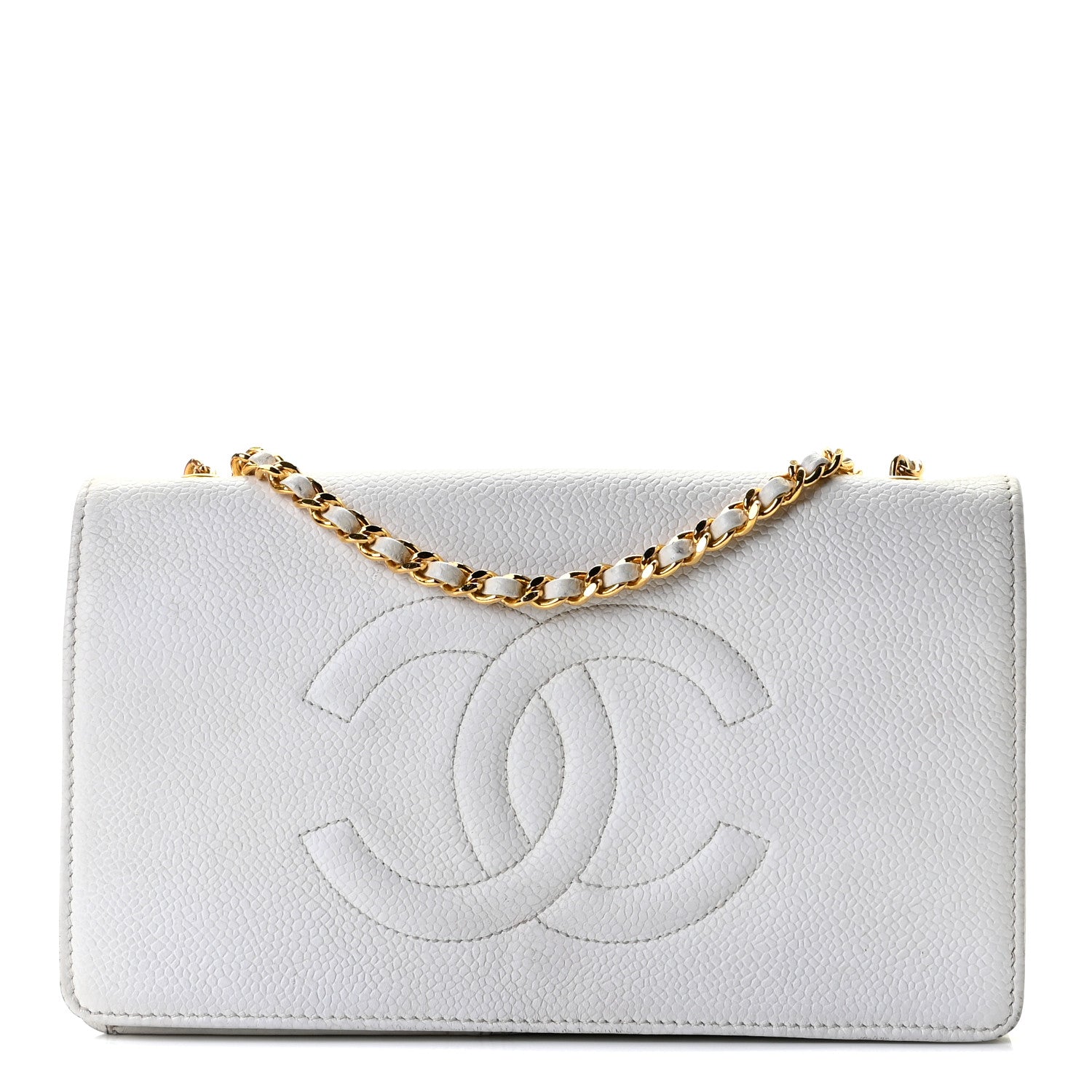 Chanel Caviar Timeless CC Wallet on Chain WOC White 1 of 8