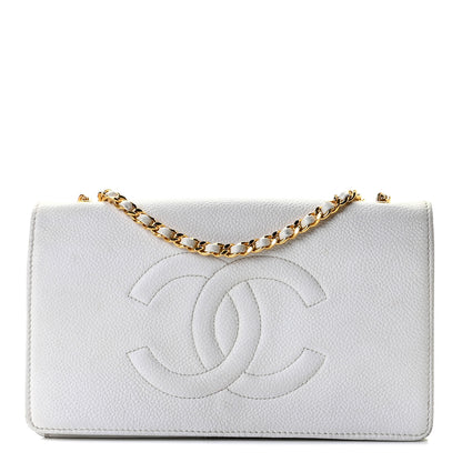 Chanel Caviar Timeless CC Wallet on Chain WOC White 1 of 8