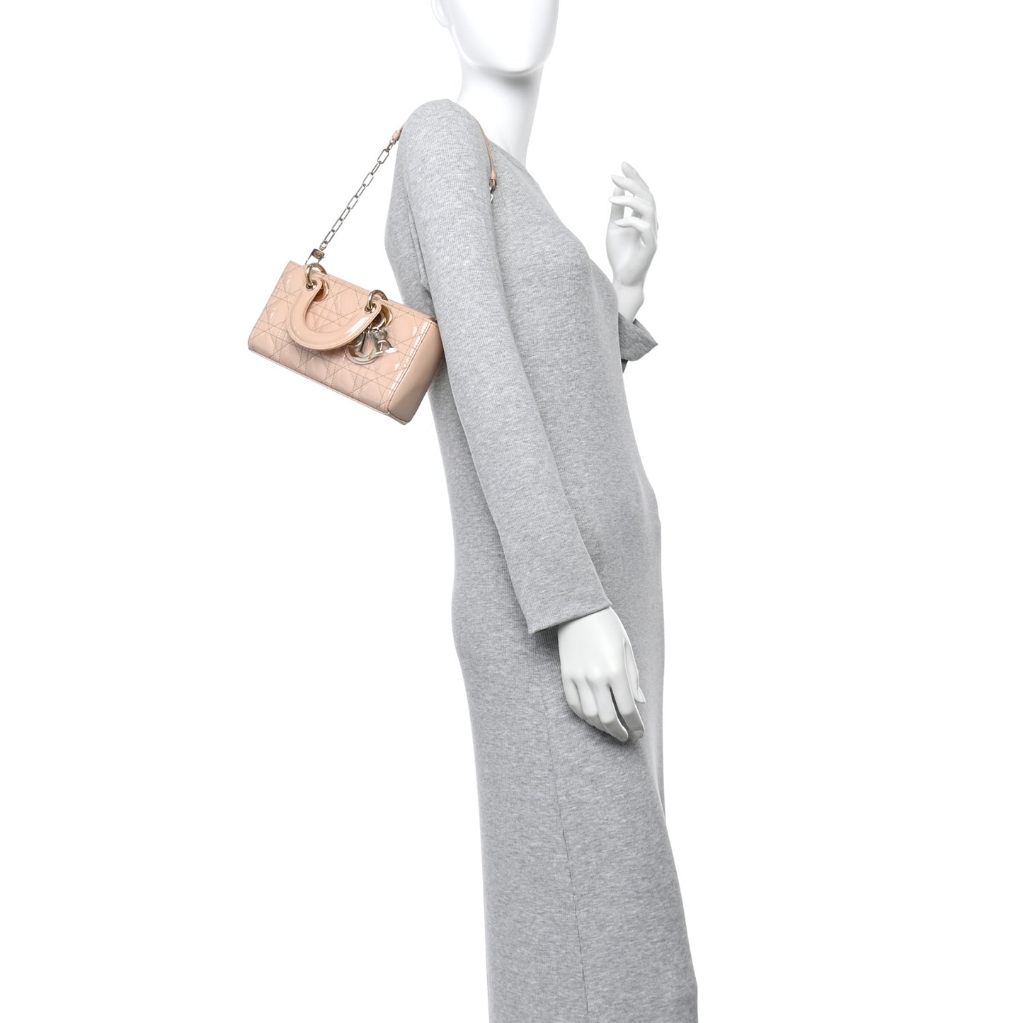 Patent Cannage Small Lady D-Joy Beige