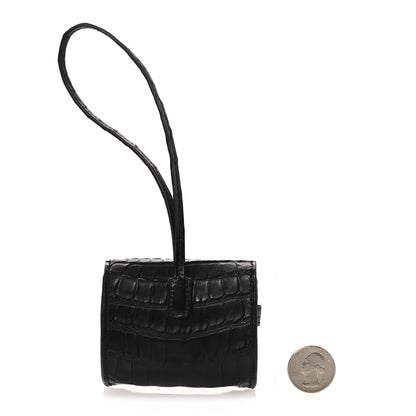 Hermes Matte Alligator Festival Kelly Bag Charm Black 2 of 8