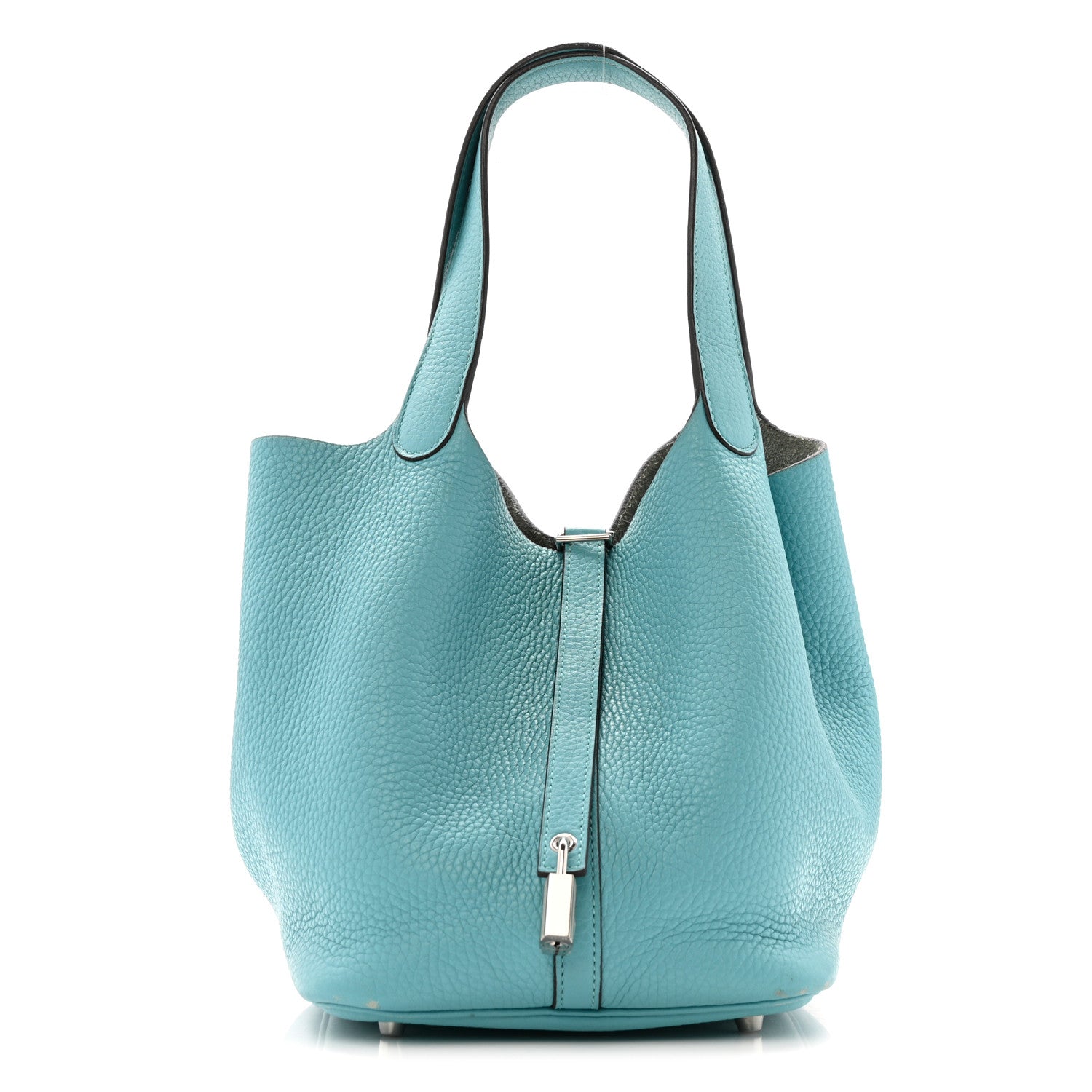 Hermes Taurillon Clemence Picotin Lock 22 MM Bleu Atoll 1 of 12