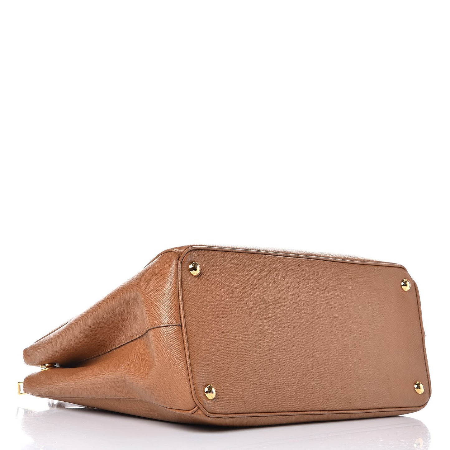 Saffiano Large Galleria Double Zip Tote Caramel