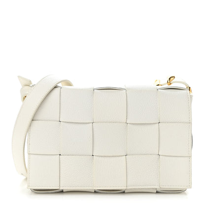 Bottega Veneta Grained Calfskin Maxi Intrecciato Cassette Crossbody Bag White 1 of 10