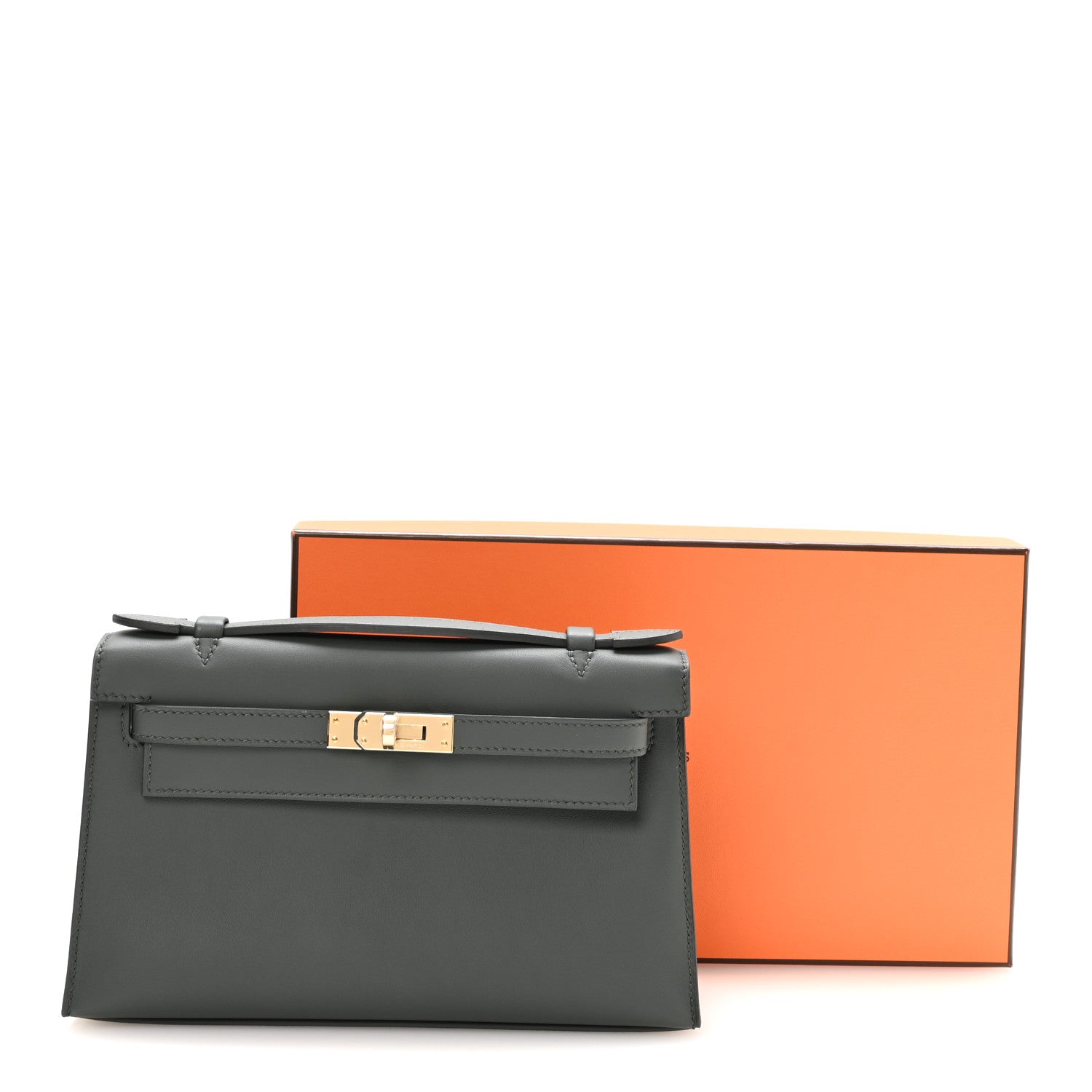 Hermes Swift Kelly Pochette Clutch Vert Mangrove 9 of 9