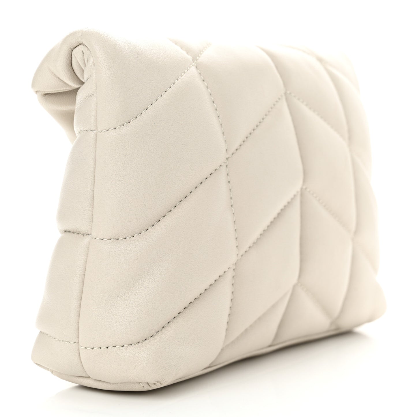 Lambskin Monogram Loulou Puffer Pouch Clutch Crema Soft