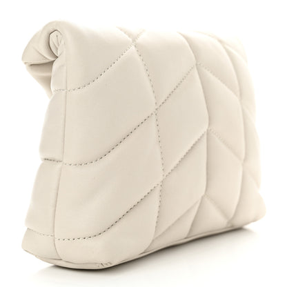 Saint Laurent Lambskin Monogram Loulou Puffer Pouch Clutch Crema Soft 4 of 8