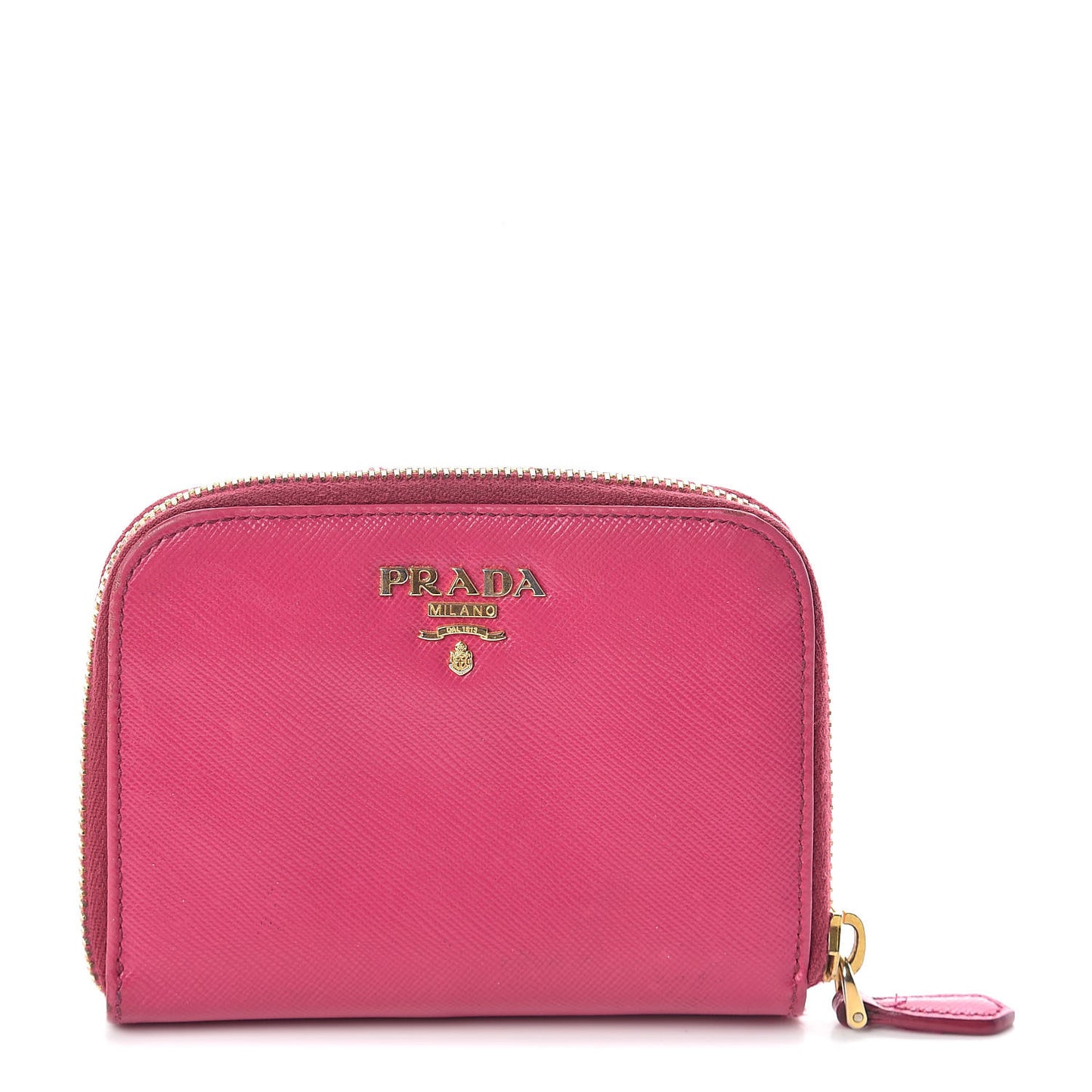 Saffiano Metal Compact Zip Around Wallet Peonia