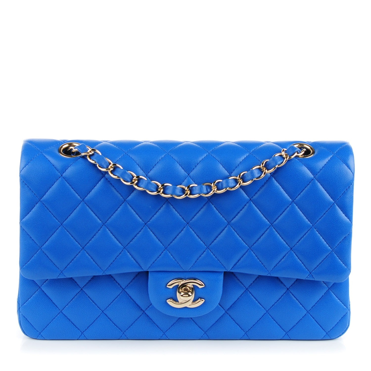 Chanel Lambskin Quilted Medium Double Flap Blue 1 of 8