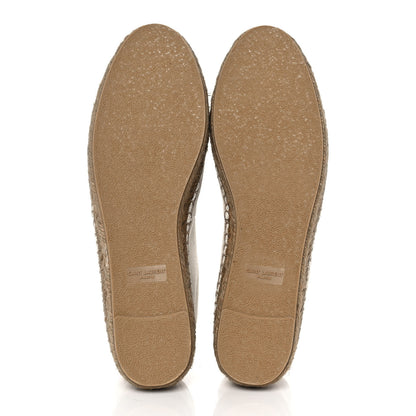 Saint Laurent Canvas Nappa Elba Light Logo Embroidered Espadrilles 40 Ecru 5 of 9