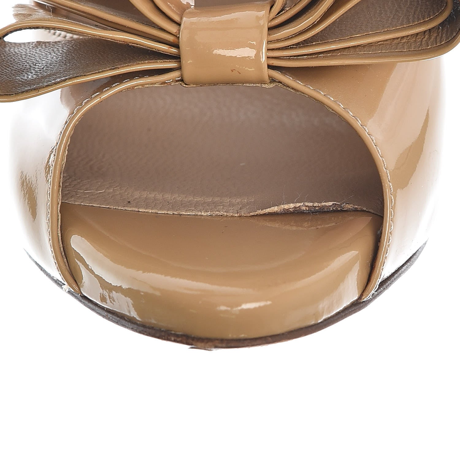 Valentino Garavani Patent Couture Bow Peep Toe d'Orsay 15/110mm Pumps 37 Beige 11 of 11