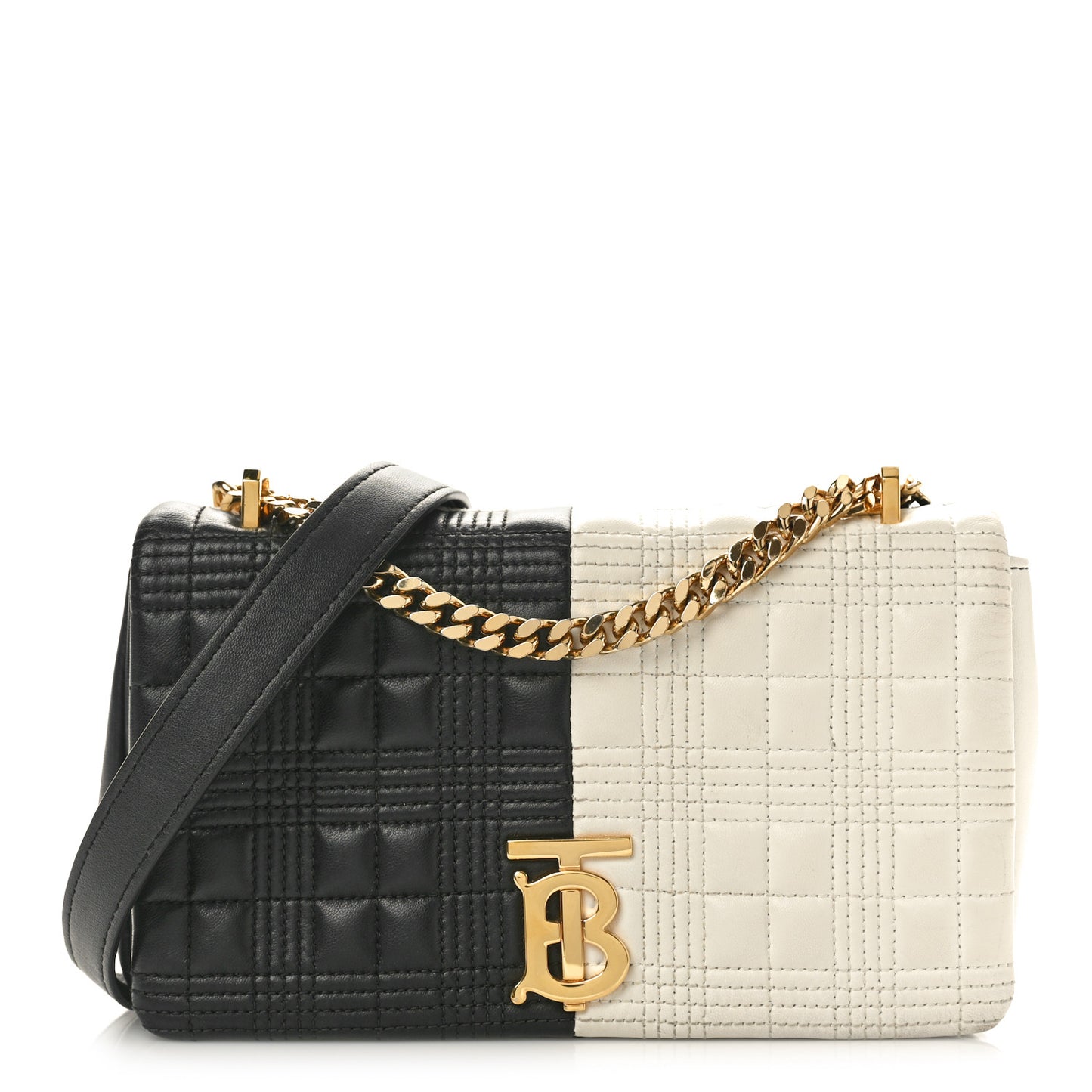 Lambskin Quilted Small Lola Bag White Black