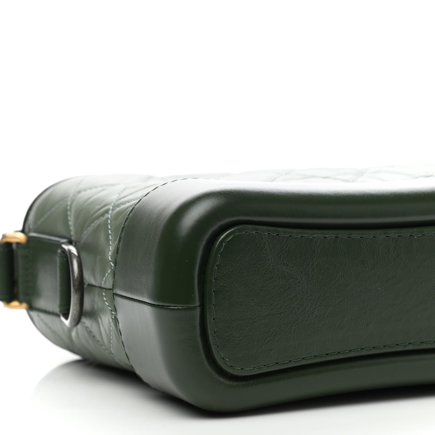 Aged Calfskin Quilted Small Gabrielle Hobo Green