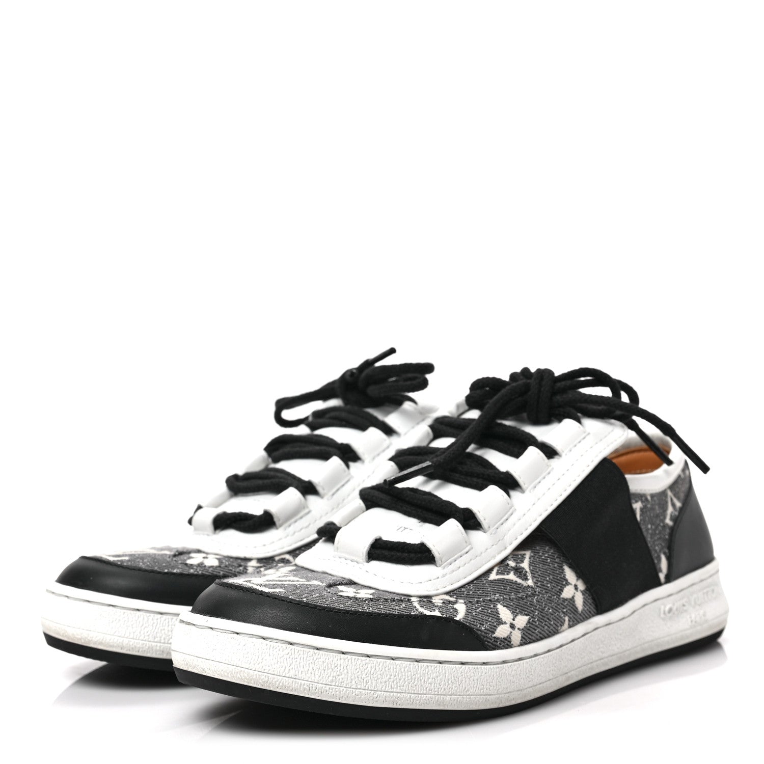 Louis Vuitton Denim Monogram Lous Sneakers 38 Gray 3 of 8