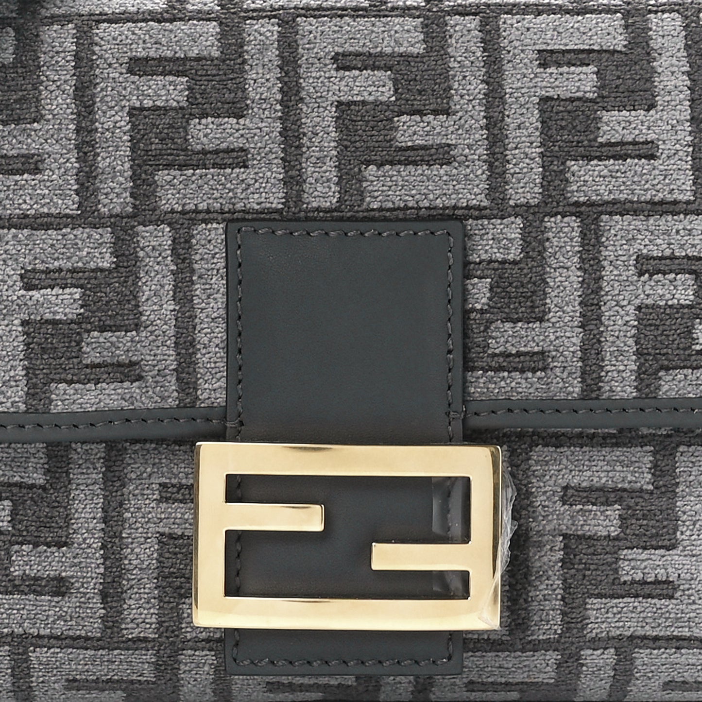 Chenille FF Embroidered Baguette Antracite Asfalto