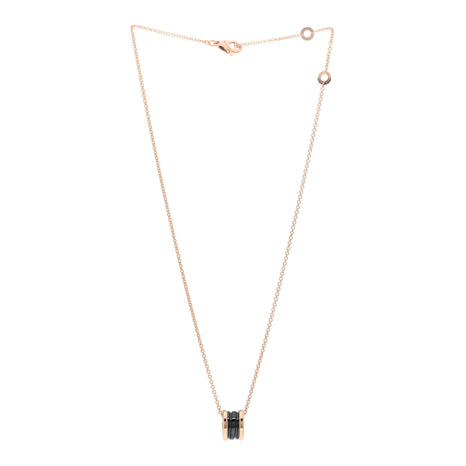 Bulgari 18K Rose Gold Black Ceramic B.Zero1 Pendant Necklace 3 of 5