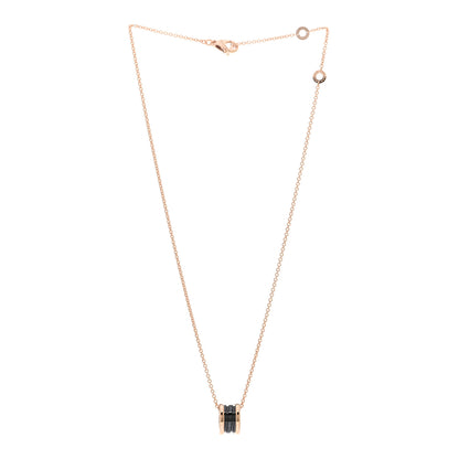 Bulgari 18K Rose Gold Black Ceramic B.Zero1 Pendant Necklace 3 of 5